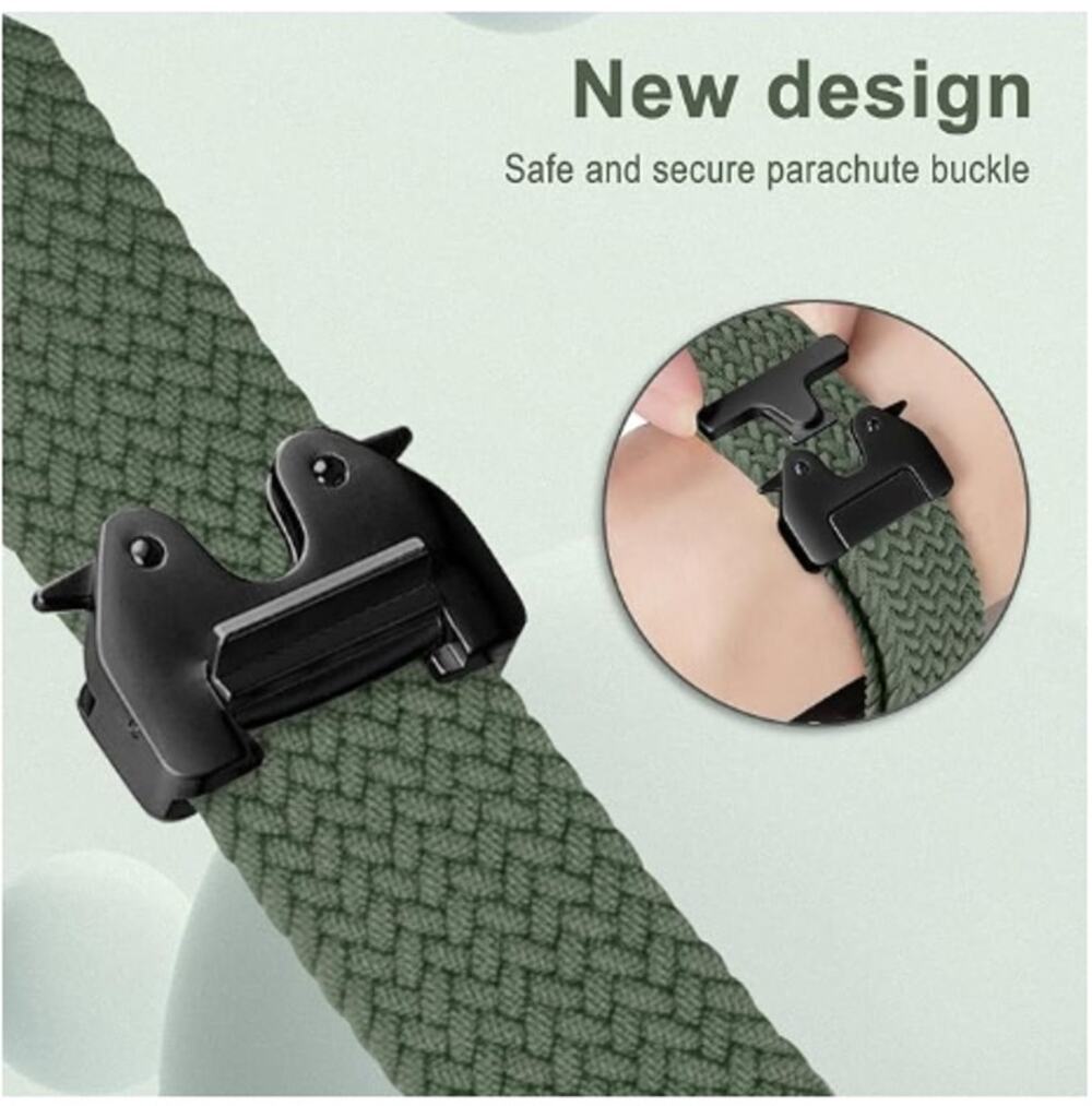 20mm Stretchy Nylon Watch Strap Samsung Galaxy Watch FE Active Green